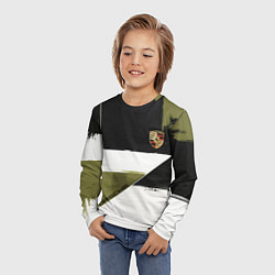 Лонгслив детский Porsche эмблема, цвет: 3D-принт — фото 2