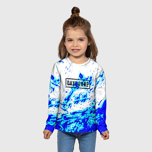 Детский лонгслив Daysgone голубые краски / 3D-принт – фото 5