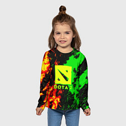 Лонгслив детский Dota 2 кислотные краски, цвет: 3D-принт — фото 2