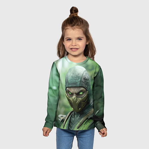 Детский лонгслив Рептилия в классической маске / 3D-принт – фото 5