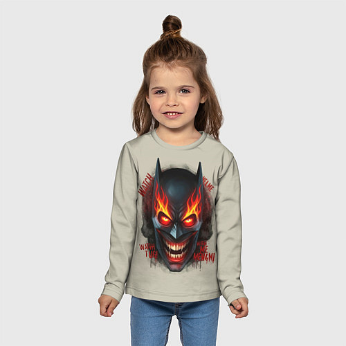 Детский лонгслив Огенный Бэтмент / 3D-принт – фото 5