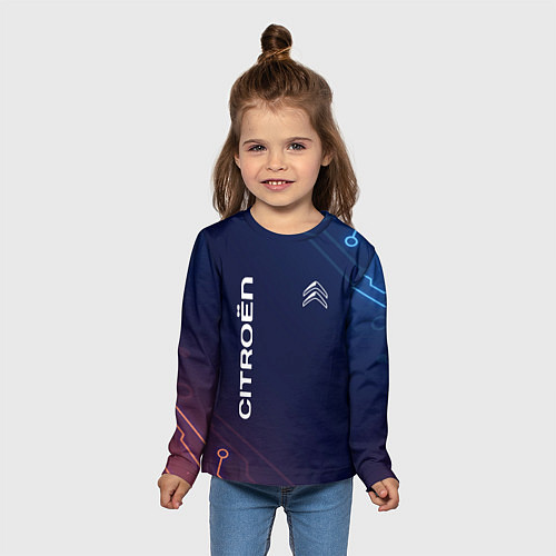 Детский лонгслив Citroen абстракция / 3D-принт – фото 5