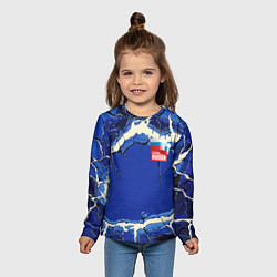 Лонгслив детский Russia blue abstract, цвет: 3D-принт — фото 2