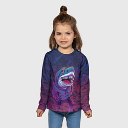 Лонгслив детский Акула в балахоне, цвет: 3D-принт — фото 2