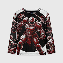 Лонгслив детский Doom red guardian, цвет: 3D-принт