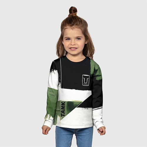 Детский лонгслив Tank логотип машины / 3D-принт – фото 5