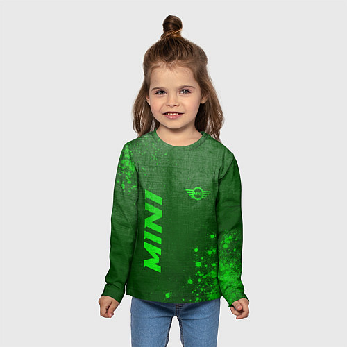 Детский лонгслив Mini - green gradient вертикально / 3D-принт – фото 5