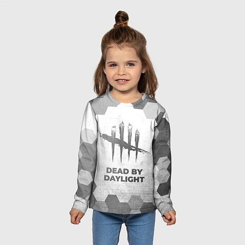 Детский лонгслив Dead by Daylight - white gradient / 3D-принт – фото 5