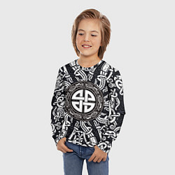Лонгслив детский Узел защиты воинов и кельтские узоры, цвет: 3D-принт — фото 2