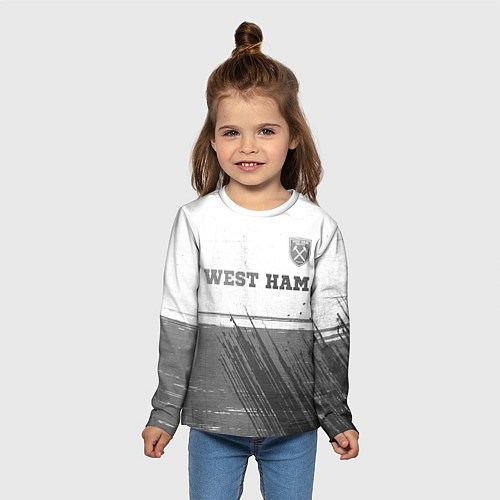 Детский лонгслив West Ham - white gradient посередине / 3D-принт – фото 5