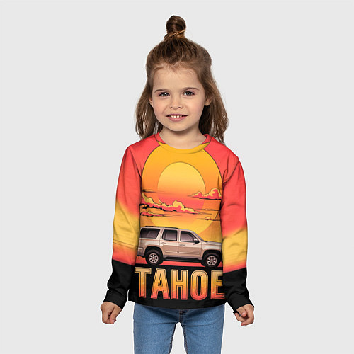 Детский лонгслив Tahoe на закате джип / 3D-принт – фото 5