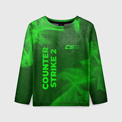 Детский лонгслив Counter Strike 2 - green gradient вертикально
