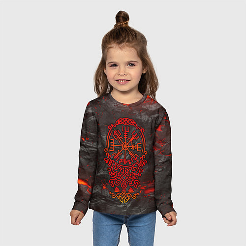 Детский лонгслив Компас воина в кельтском орнаменте / 3D-принт – фото 5