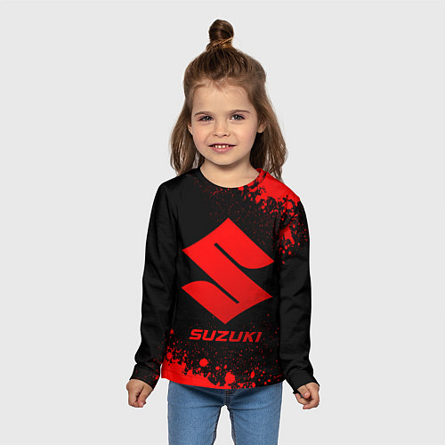 Детский лонгслив Suzuki - red gradient / 3D-принт – фото 5