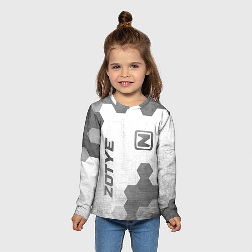 Детский лонгслив Zotye - white gradient вертикально / 3D-принт – фото 5