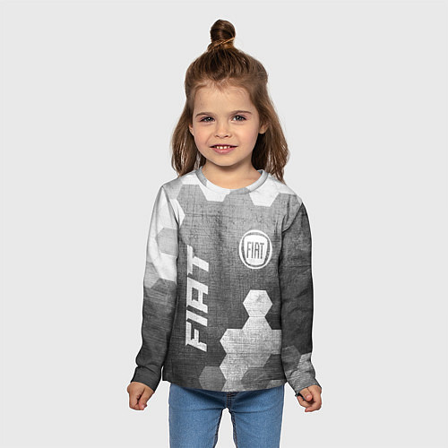 Детский лонгслив Fiat - grey gradient вертикально / 3D-принт – фото 5