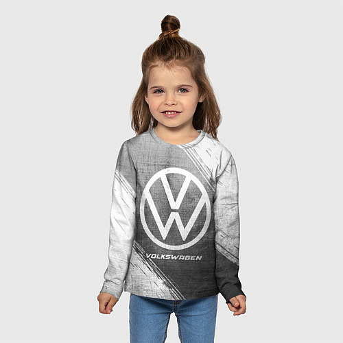 Детский лонгслив Volkswagen - grey gradient / 3D-принт – фото 5
