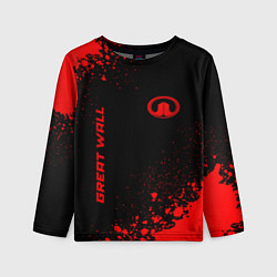 Лонгслив детский Great Wall - red gradient вертикально, цвет: 3D-принт