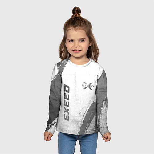 Детский лонгслив Exeed - white gradient вертикально / 3D-принт – фото 5