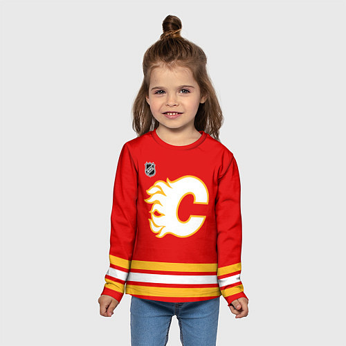 Детский лонгслив Calgary Flames - red / 3D-принт – фото 5