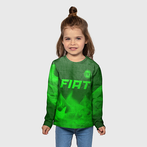 Детский лонгслив Fiat - green gradient посередине / 3D-принт – фото 5