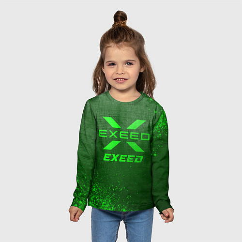 Детский лонгслив Exeed - green gradient / 3D-принт – фото 5