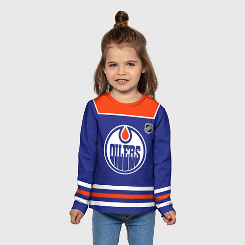 Детский лонгслив Edmonton Oilers - NHL team / 3D-принт – фото 5