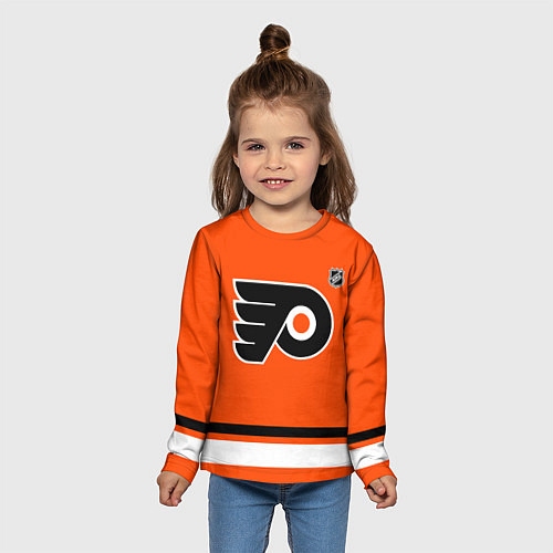 Детский лонгслив Philadelphia Flyers - NHL team / 3D-принт – фото 5
