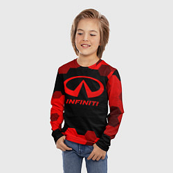 Лонгслив детский Infiniti - red gradient, цвет: 3D-принт — фото 2