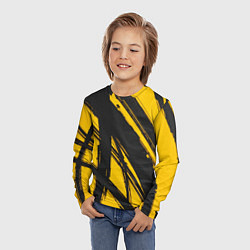 Лонгслив детский Абстракция на желтом, цвет: 3D-принт — фото 2