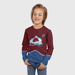 Лонгслив детский Колорадо Эвеланш хоккей, цвет: 3D-принт — фото 2