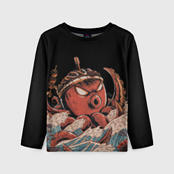 Лонгслив детский Осьминог такояки, цвет: 3D-принт