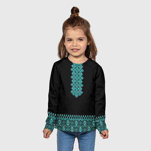 Детский лонгслив Обережная вязь - вышиванка / 3D-принт – фото 5