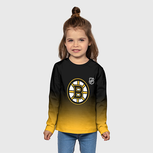 Детский лонгслив Бостон Брюинз - градиент / 3D-принт – фото 5