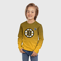 Лонгслив детский Бостон Брюинз - паттерн треугольников, цвет: 3D-принт — фото 2