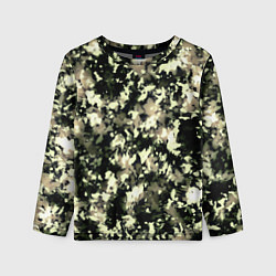 Детский лонгслив Пятнистый чёрно-бежевый