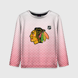 Детский лонгслив Чикаго Блэкхокс - красные треугольники с градиенто