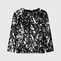 Детский лонгслив Искажённый пёстрый чёрно-белый