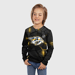 Лонгслив детский Нэшвилл Предаторз - НХЛ хоккей, цвет: 3D-принт — фото 2