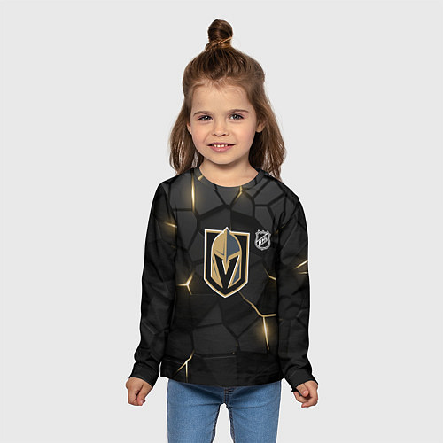 Детский лонгслив Вегас Голден Найтс - НХЛ хоккей / 3D-принт – фото 5