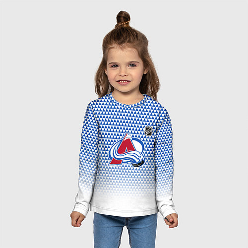 Детский лонгслив Колорадо Эвеланш - геометрический градиент / 3D-принт – фото 5