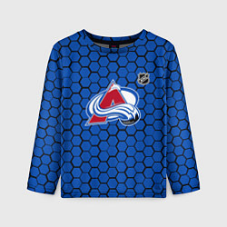 Лонгслив детский Колорадо Эвеланш - синие соты, цвет: 3D-принт