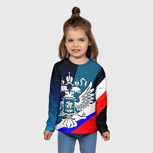 Детский лонгслив Герб России и флаг государства / 3D-принт – фото 5
