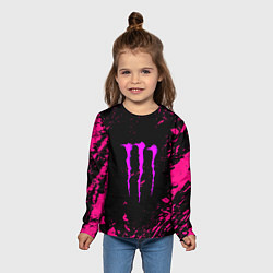 Лонгслив детский Monster energy неоновые краски лого, цвет: 3D-принт — фото 2