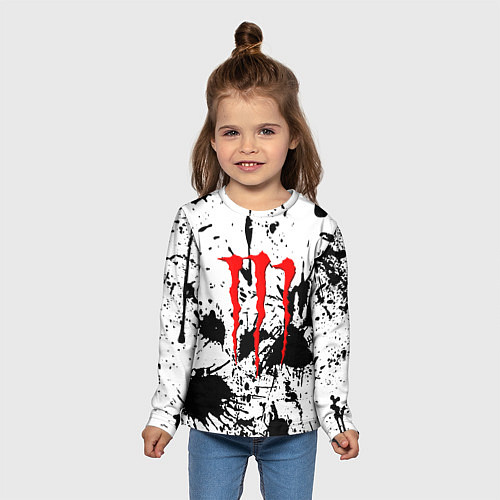 Детский лонгслив Monster energy краски / 3D-принт – фото 5