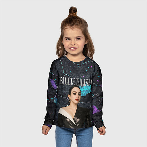 Детский лонгслив Билли Айлиш в деловом костюме / 3D-принт – фото 5