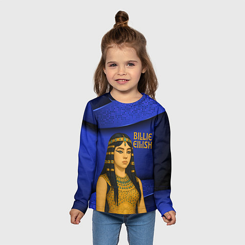 Детский лонгслив Билли Айлиш в образе фараона / 3D-принт – фото 5