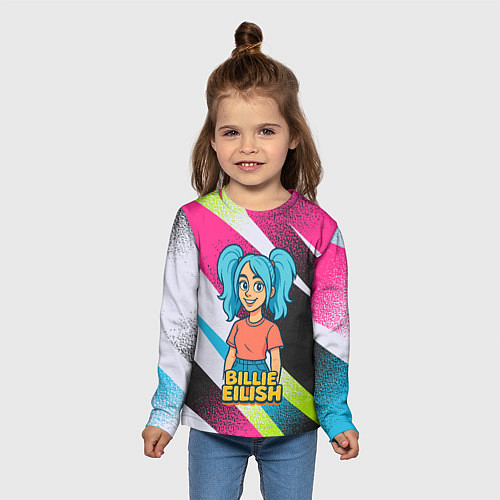 Детский лонгслив Билли Айлиш в стиле мультфильма / 3D-принт – фото 5