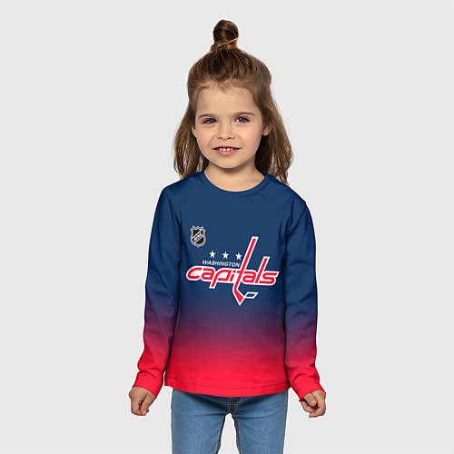 Детский лонгслив Вашингтон Кэпиталз - градиент / 3D-принт – фото 5