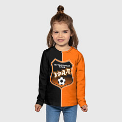 Лонгслив детский ФК Урал - оранжево черные, цвет: 3D-принт — фото 2